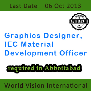 world vision abbottabad, jobs, graphic designer