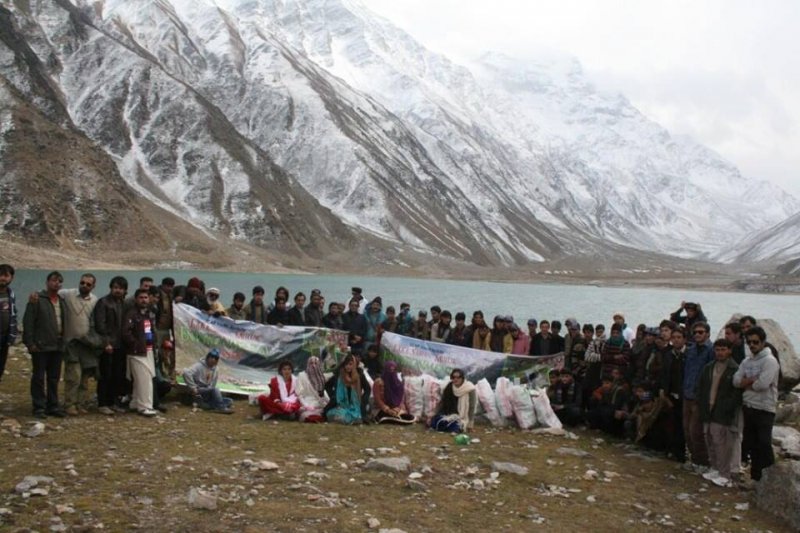 Lake Saif-ul-Malook in KPK, cleaned up, voluntarily, students of Hazara University
